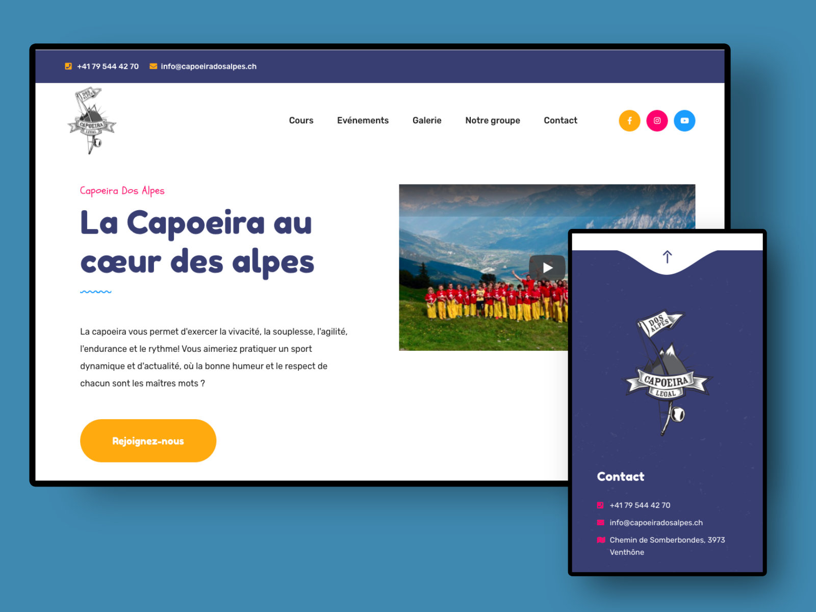 Aperçu en image du site web Capoeira Dos Alpes