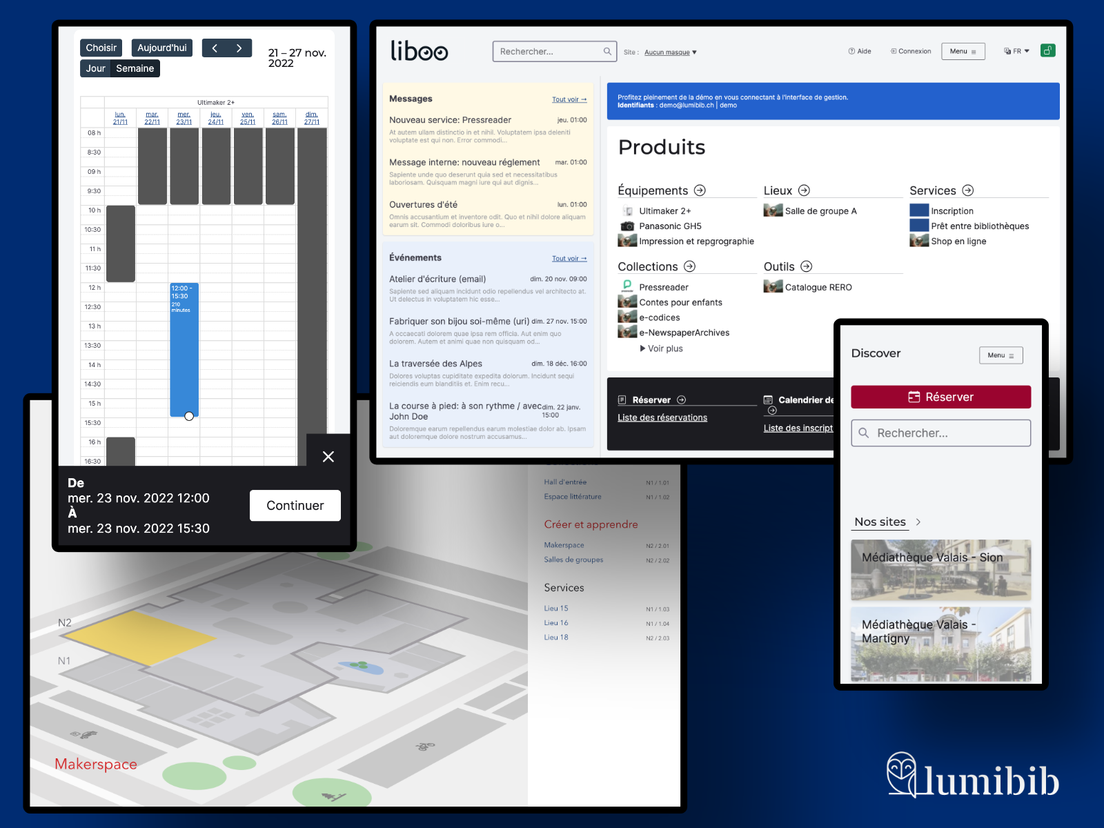 Aperçu en image du projet web de gestion de bibliothèque Lumibib Libo